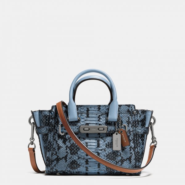 Mature Female Coach Swagger 20 In Colorblock Exotic Embossed Leather | Coach Outlet Canada - Click Image to Close