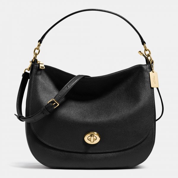 Fashion Women Real Coach Turnlock Hobo In Pebble Leather | Coach Outlet Canada