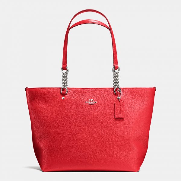 New Leather Coach Sophia Tote In Pebble Leather | Coach Outlet Canada