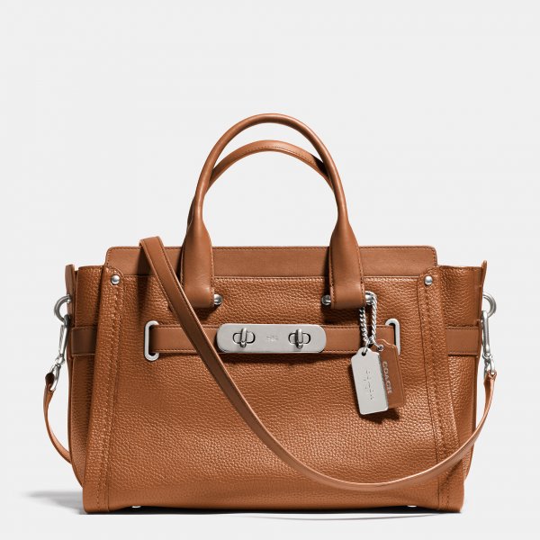 Fashion Women Real Coach Swagger Carryall In Pebble Leather | Coach Outlet Canada