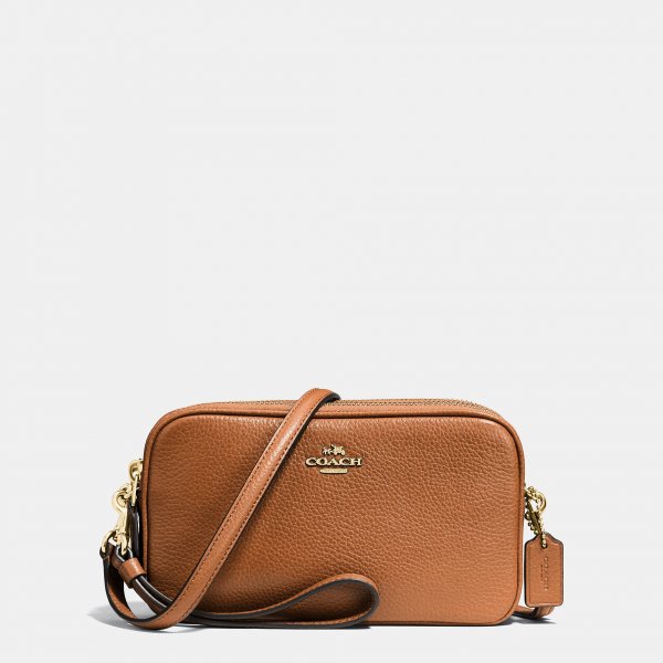 Luxury Elegant Coach Crossbody Clutch In Pebble Leather | Coach Outlet Canada