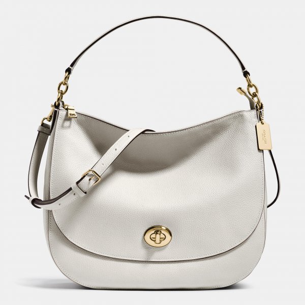 Fashion Solid Coach Turnlock Hobo In Pebble Leather | Coach Outlet Canada