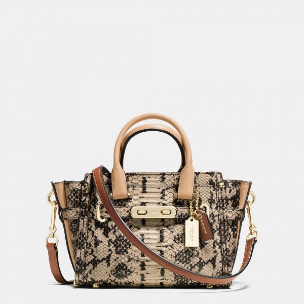 Modern Style Coach Swagger 20 In Colorblock Exotic Embossed Leather | Coach Outlet Canada